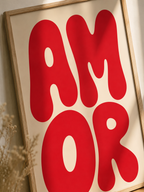 AMOR — Mid Century Modern Poster | Unframed Wall Art Print
