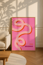 Kopie von Bauhaus Exhibition 1923 – Geometric Pattern in Pink & Blue | Framed Art Print