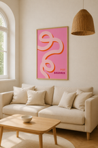 Kopie von Bauhaus Exhibition 1923 – Geometric Pattern in Pink & Blue | Framed Art Print